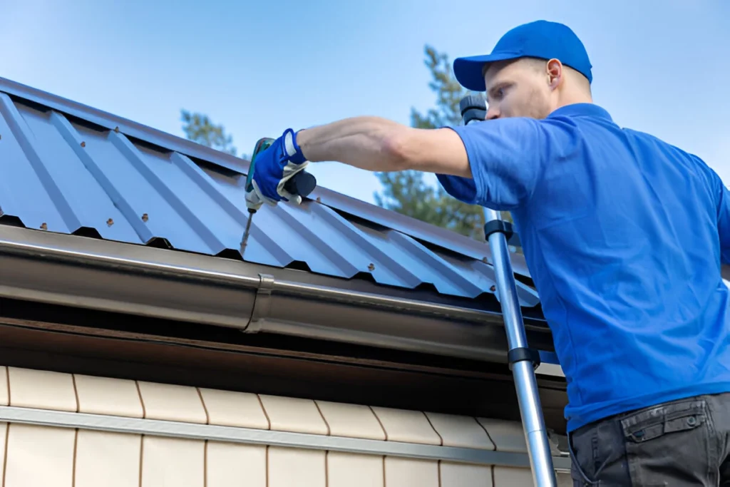 blue metal roof