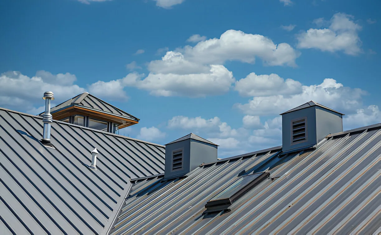 blue metal roof