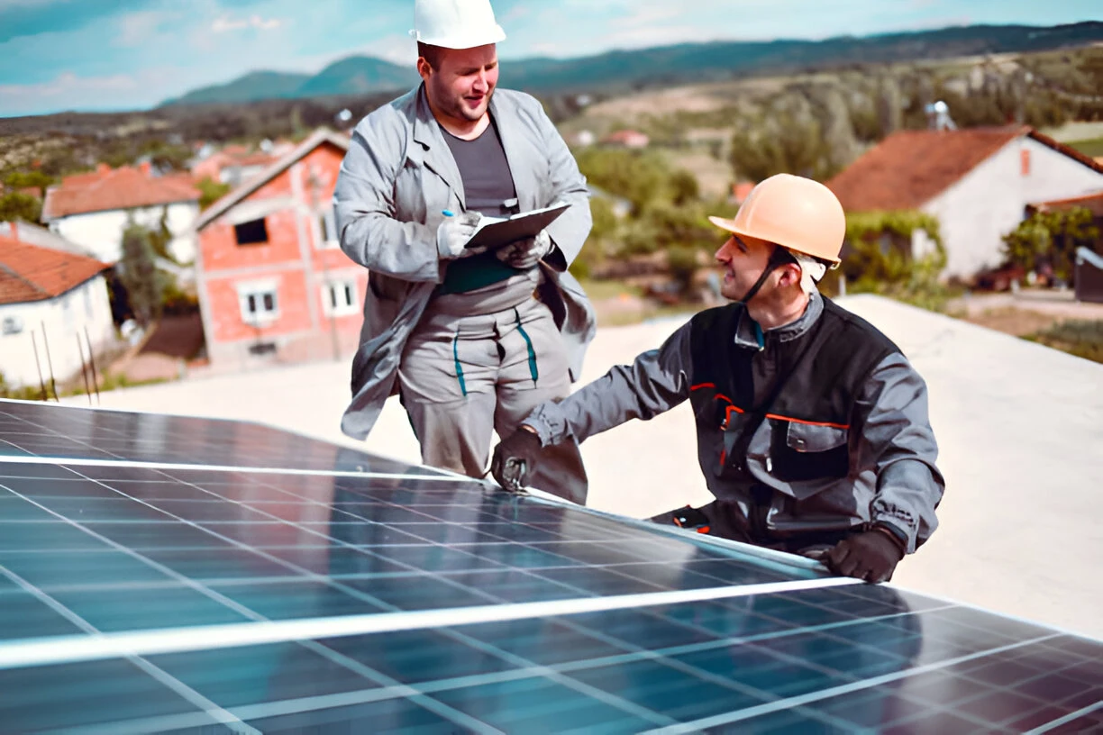 flat roof solar installation