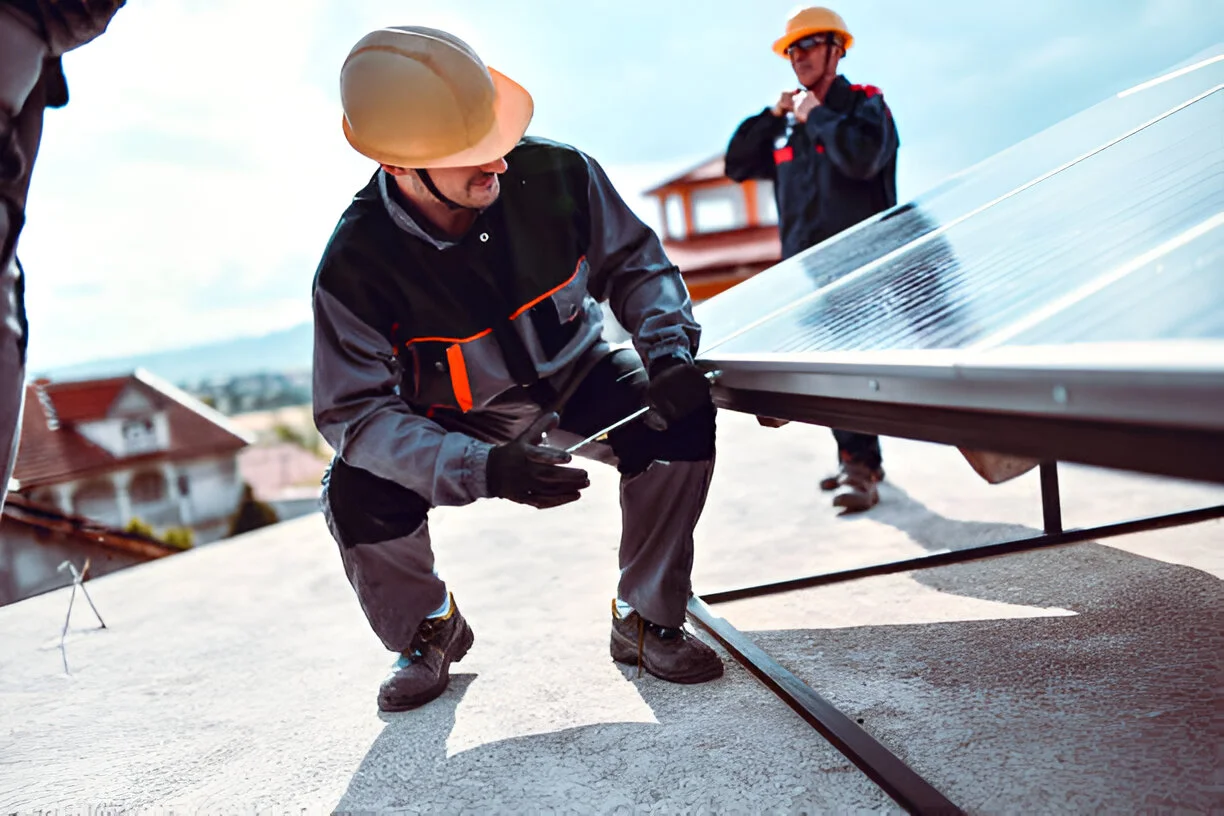 flat roof solar installation