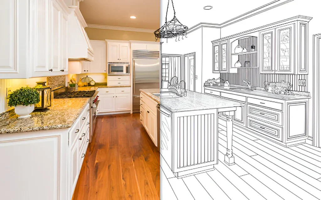 1980s kitchen remodel before and after