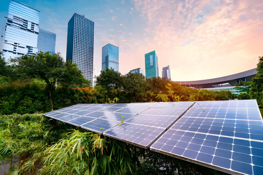 solar panels on buildings